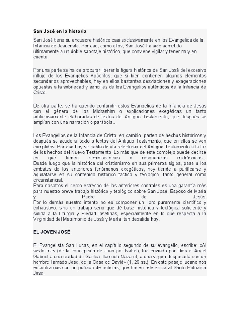 San José en La Historia | PDF | San José | María, madre de Jesús