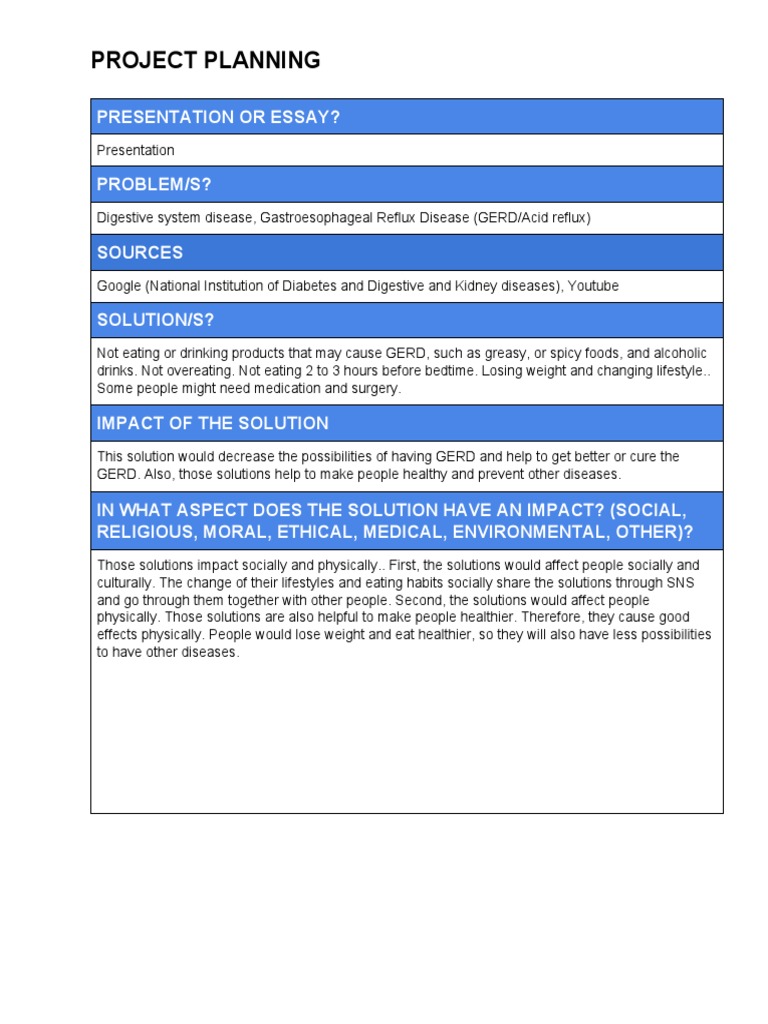 Ben - Project Planning | PDF