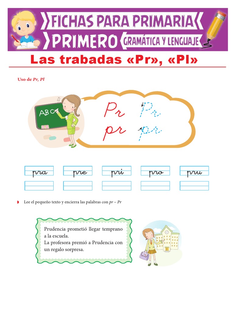 Las Trabadas PR y PL para Primer Grado de Primaria | PDF | Naturaleza