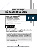 Manuscript Speech: Organizing and Delivering A