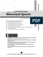 Memorized Speech: Organizing and Delivering A