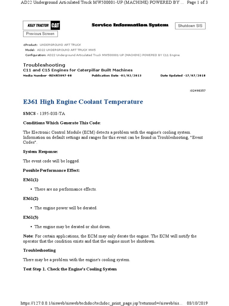 C11 Troubleshooting High Coolant Temperature PDF PDF Radiator