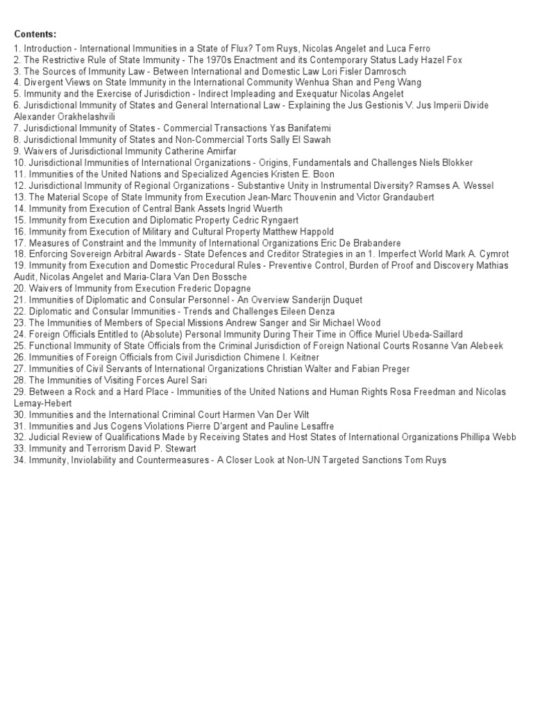 Jurisdictional Immunity of International Organizations | PDF ...