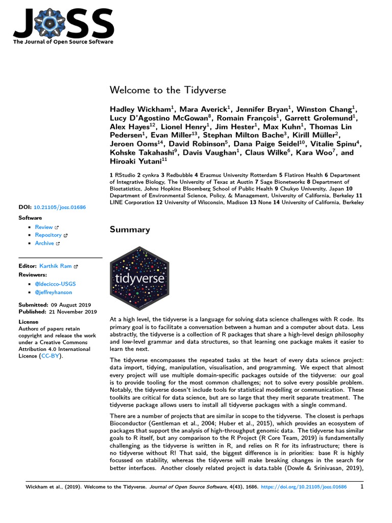 Tidyverse Tutorial Pdf _ Chapter 4 Introduction to Tidyverse – JCXX