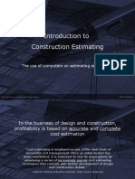 Introduction To Construction Estimating: The Use of Computers On Estimating and Bidding