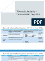 Thematic Analysis of Key Research in Humanitarian Logistics