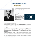 President Abraham Lincoln Biography