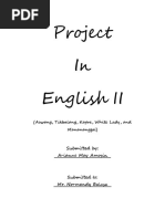 Project in English II: (Aswang, Tikbalang, Kapre, White Lady, and Manananggal)