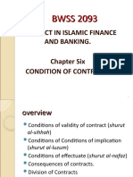 Contract in Islamic Finance and Banking. Chapter Six Condition of Contracts