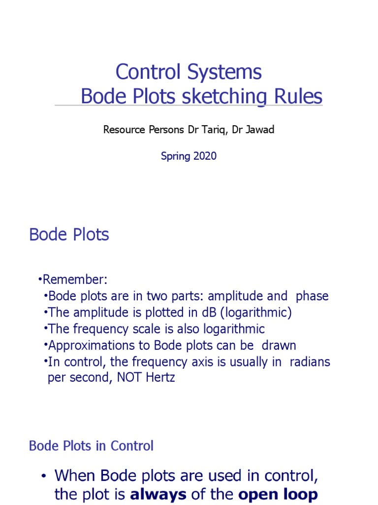 Bode Plots in Control Systems Guide | PDF