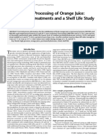 High Pressure Processing of Orange Juice, Combination Treatments and Shelf Life Study PDF