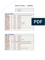 Final Examinations (2010 - 2011 Fall) - Schedule: Dec 31 Friday