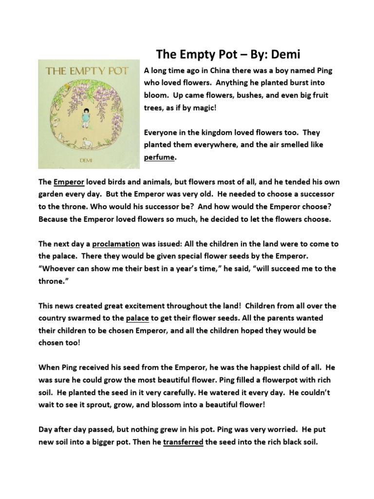 The empty pot by demi pdf flowers plants