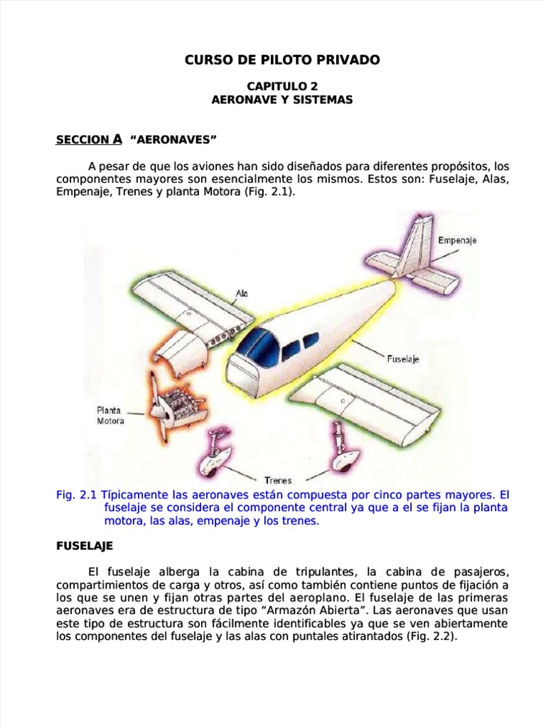 Componentes Clave de Aeronaves | PDF | Avión | Tren de aterrizaje