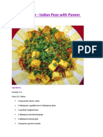 Mattar Paneer - Indian Peas With Paneer Cheese: Ingredients