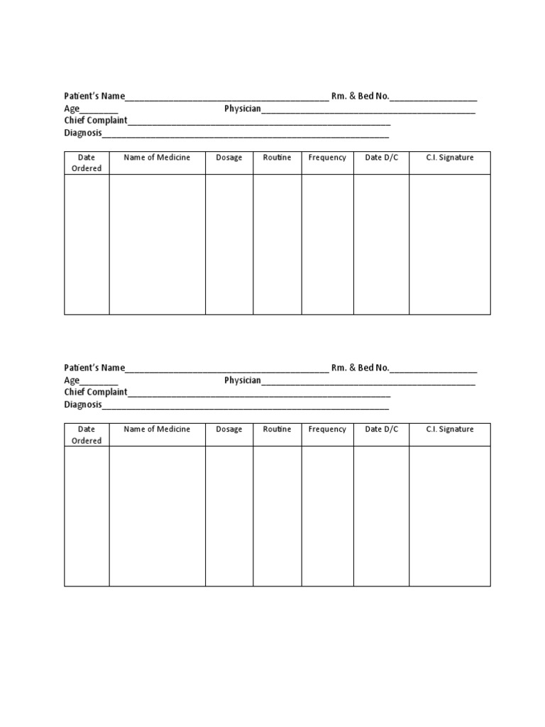 Patient Medication Administration Record | PDF