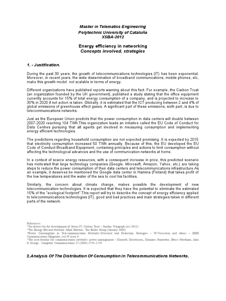 Energy Efficiency in Networking | PDF | Router (Computing) | Data Center