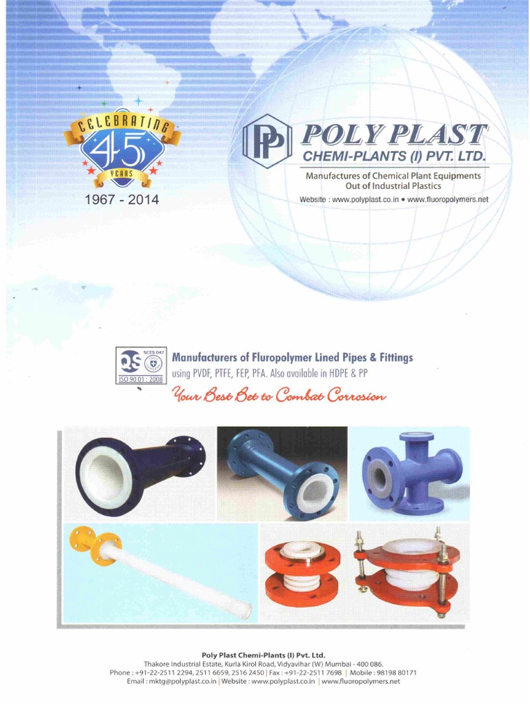 Ptfe Ms Lined Pipes and Fittings | PDF
