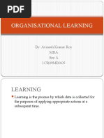 Organisational Learning: By: Avinash Kumar Roy MBA Sec:A 1CR09MBA05