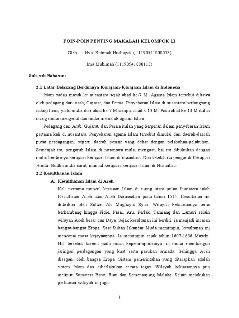 POIN-POIN PENTING MAKALAH KELOMPOK 11-Dikonversi | PDF