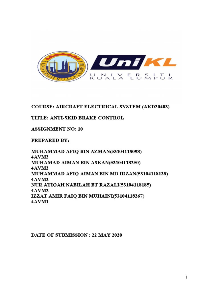 Anti-Skid Brake Control Systems | PDF | Anti Lock Braking System ...