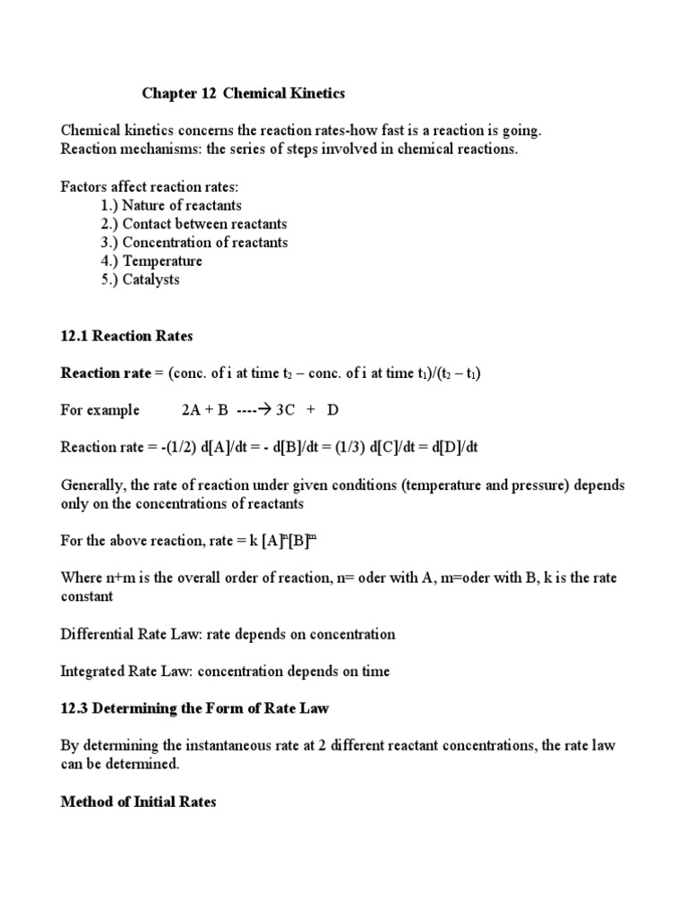 Understanding Reaction Rates and Laws | PDF | Reaction Rate ...