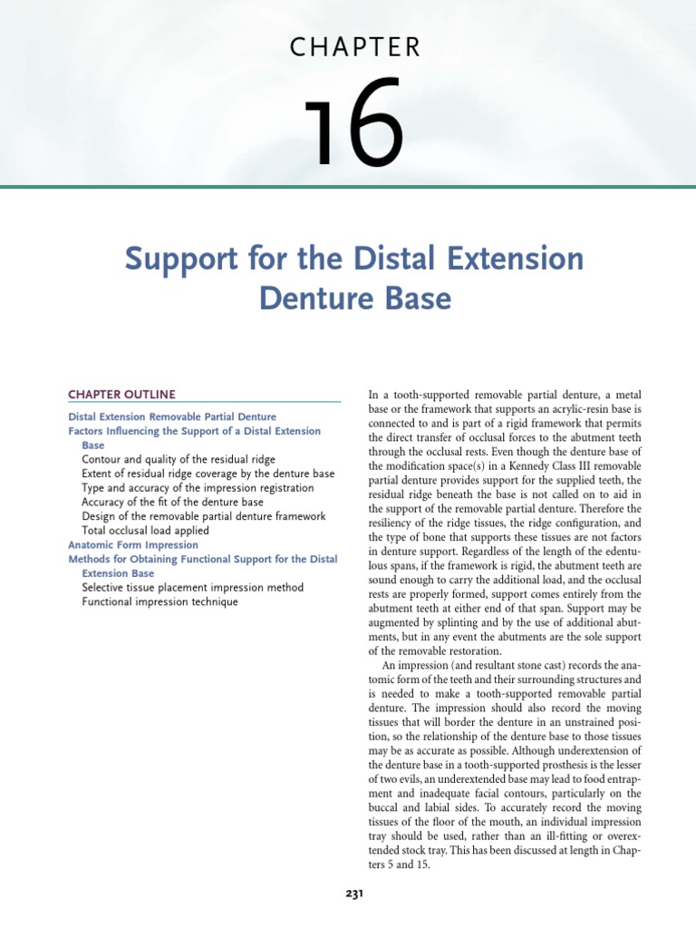 CHAPTER 16 Support For The Distal Exte 2011 McCracken S Removable Partial Download Free