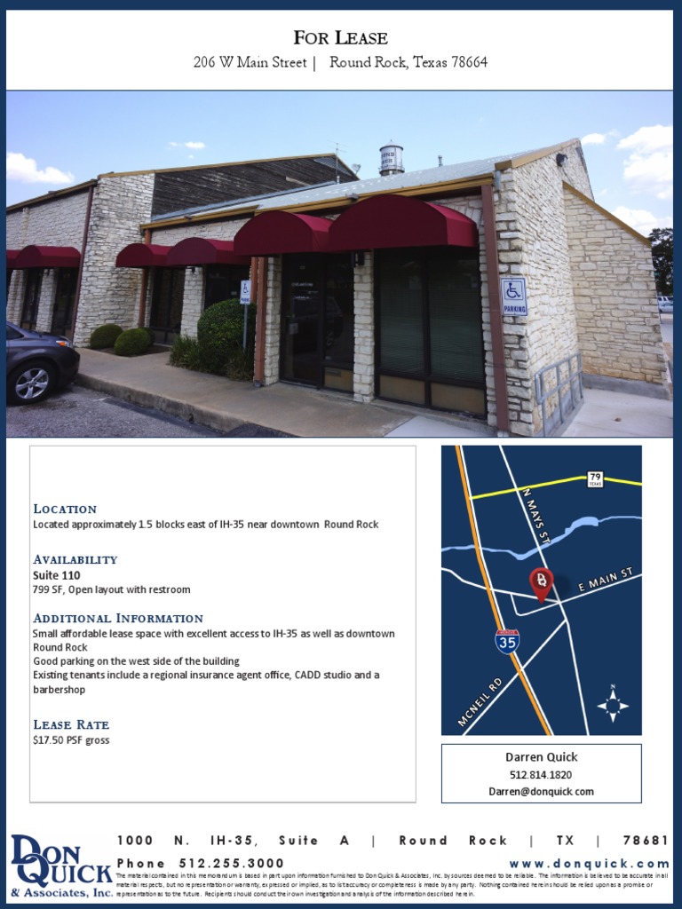 206 W Main Street Round Rock, Texas 78664 OR Ease PDF Real