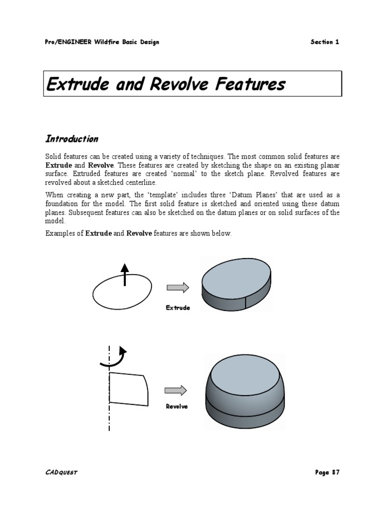 Extrude and Revolve Features Guide | PDF | Dialog Box | Icon (Computing)