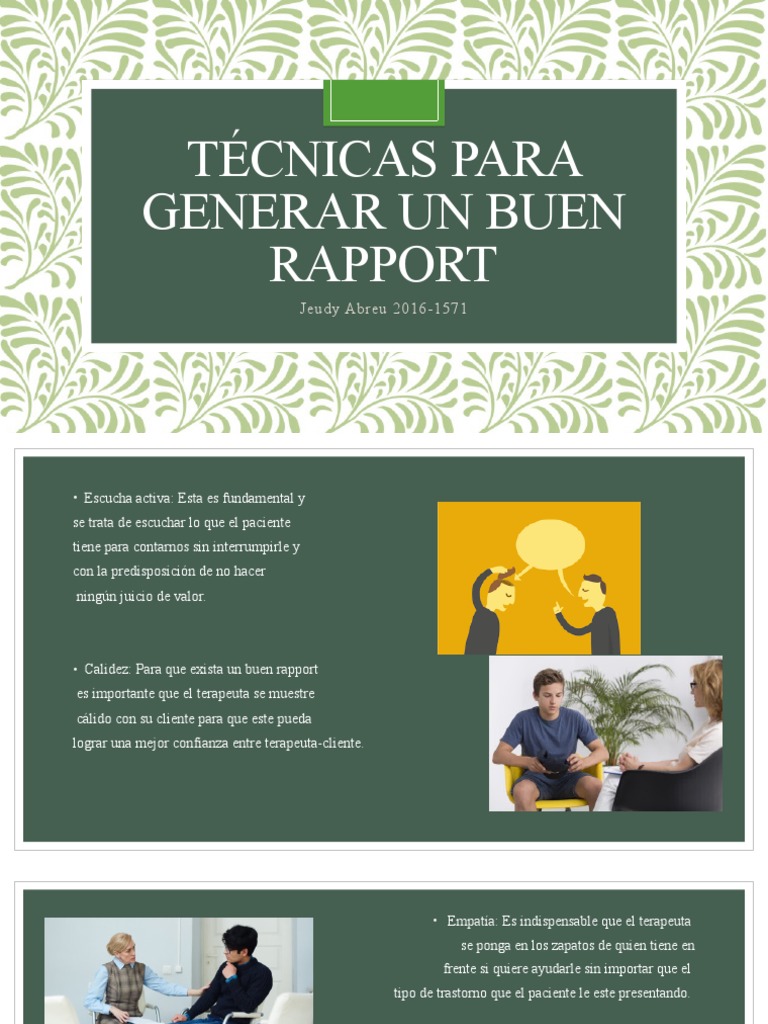 Técnicas para Establecer Rapport Efectivo | PDF
