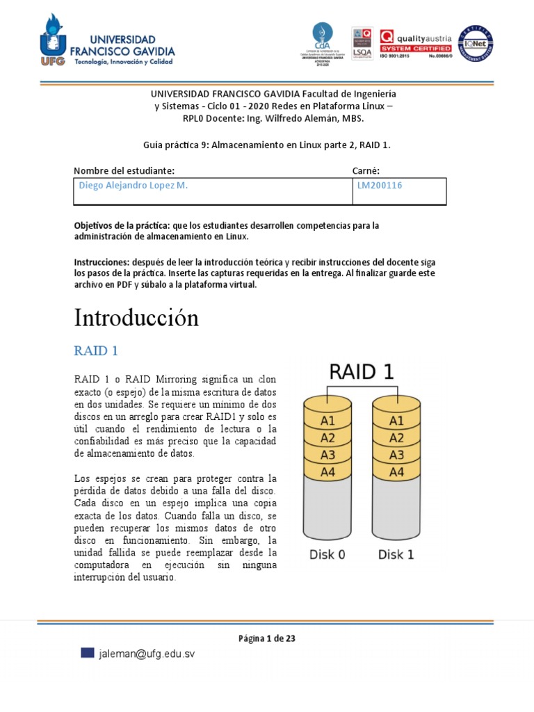 Guía Práctica RAID 1 en Linux | PDF | Archivo de computadora | Software ...