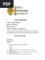 Cse 151 Project: Name: Roll No: Section Topic