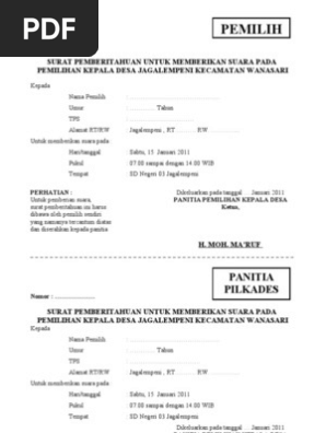 Contoh Surat Pemberitahuan