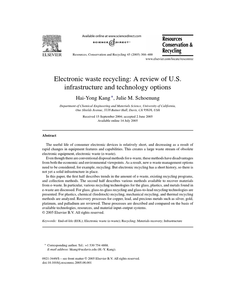 Electronic Waste Recycling | PDF | Electronic Waste | Recycling