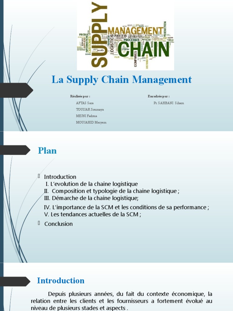 Optimisation de la Supply Chain Management | PDF | Logistique ...