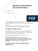 La Investigación de Operaciones en La Ciencia Administrativa