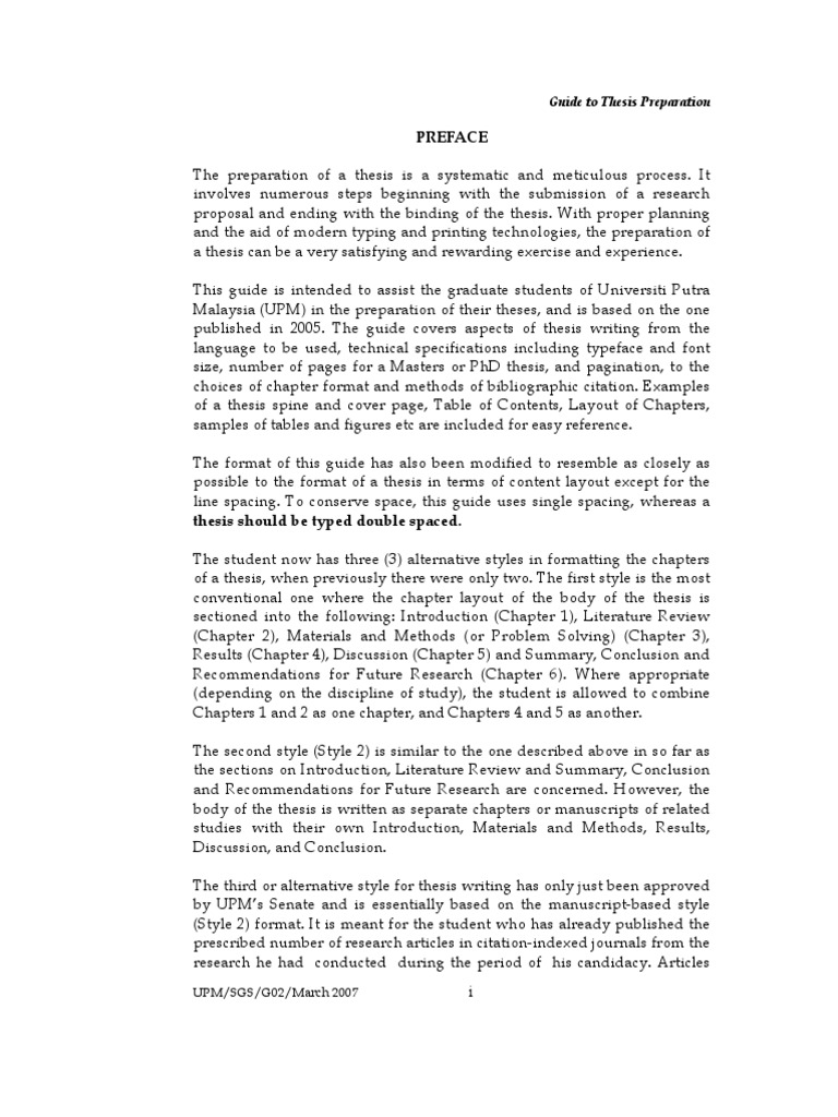 Guide To Thesis Preparation Full Thesis Sic