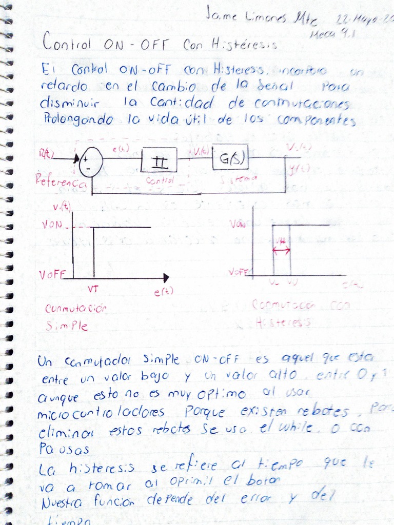 Control On Off Con Histéresis, Jaime Limones Martinez PDF | PDF
