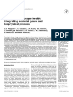 (Rapport Et Al, 1998) Evaluating Landscape Health Integrating Societal Goals and Biophysical Process