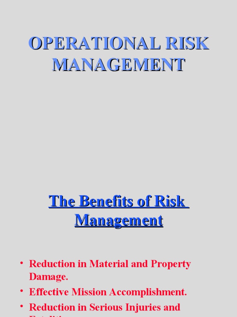 Principles of Operational Risk Management | PDF