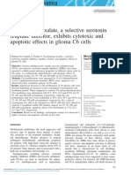Escitalopram Oxalate, A Selective Serotonin Reuptake Inhibitor, Exhibits Cytotoxic and Apoptotic Effects in Glioma C6 Cells