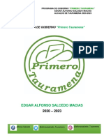 Programa de Gobierno - Primero Tauramena - EDGAR ALFONSO SALCEDO