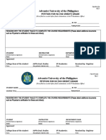 Adventist University of The Philippines Petition For NC (No Credit) Grade