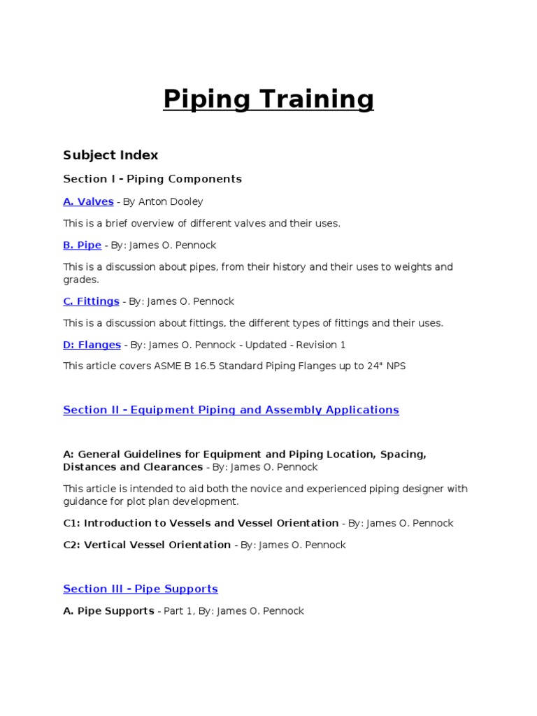 Piping Training - Section I - Piping Components | PDF | Pipe (Fluid ...