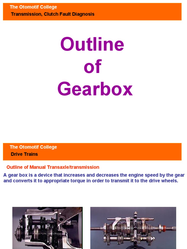 Outline of Gearbox Transmission, Clutch Fault Diagnosis Transmission