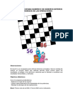 Pequeño Crucigrama Numérico de Números Enteros Y Jerarquía de Las Operaciones