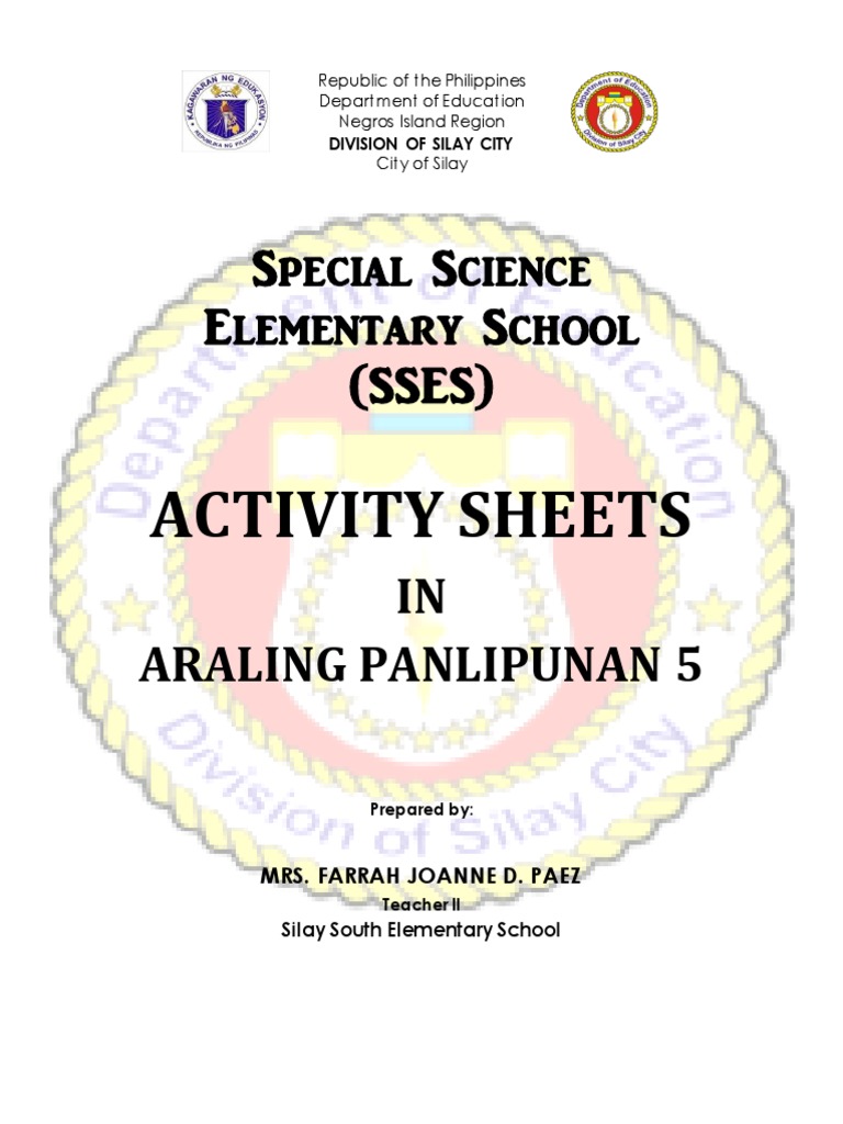 Special Science Elementary School (SSES) Activity Sheets PDF