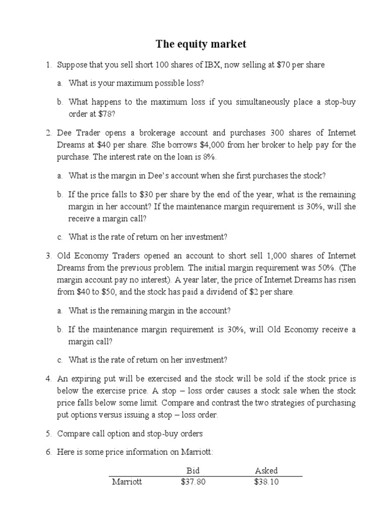 Equity Market Trading Strategies Explained | PDF | Margin (Finance ...