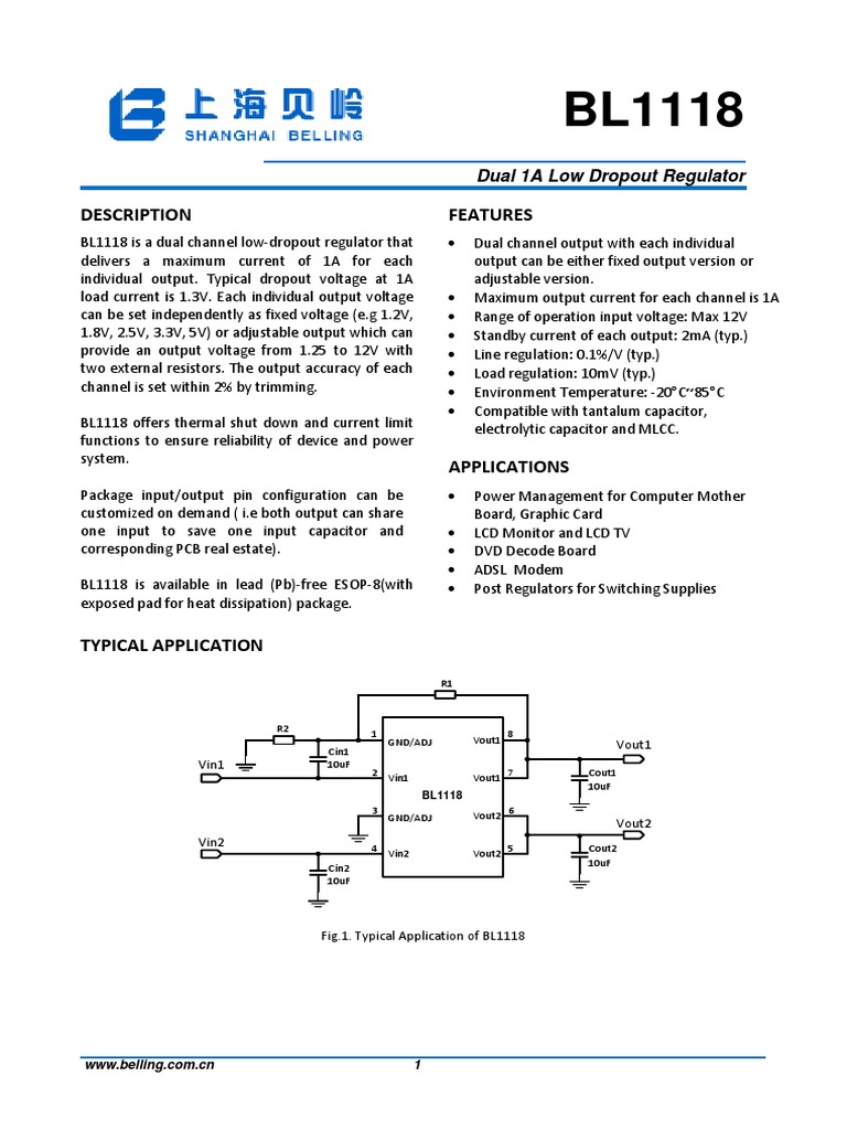 BL1118 Datasheet V1.3.sdc | PDF | Capacitor | Components