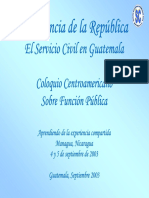 Presidencia de La República: El Servicio Civil en Guatemala